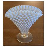 Fenton French Opalescent Hobnail Fan Vase