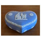 Wedgewood Blue Jasperware Heart Trinket Box