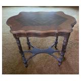 1920s Style Walnut Turtle Top Table