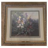 Irises and Geraniums French Style Painting