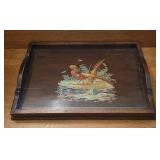 Golden Pheasant Hand-Painted Wood Tray