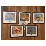 5pc Classic American Aircraft Stamp Art Collection