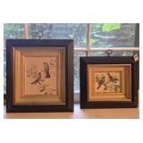 2pc William Whiteside Birds on Dogwood Art