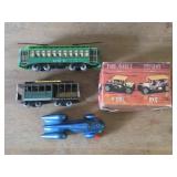 Vtg Green Trolleys & Cars