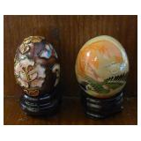 Chinese Cloisonne & Stone Mini Decorative Eggs