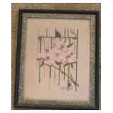 Cross Stitch Pink Cherry Blossom Art