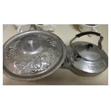 Aluminum Covered Dish & Grease Kettle