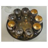 Silver Plated Brass Goblets & Serving Tray