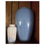 Blue Japan Vase & White Floral Vase