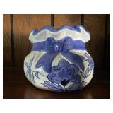 Blue Ribbon & Flower Bag Shape Vase