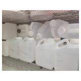 (17) 1gal Wide Mouth Jugs & (28) 1.25gal Cube Jugs