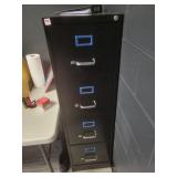 4-Drawer Filing Cabinet - Black WITH KEY