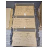 3-section wooden display shelving for trade show