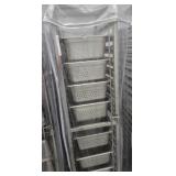 Stainless Steel Hotel Pan Rolling Rack w/ 8 Pans
