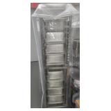 Stainless Steel Hotel Pan Rolling Rack w/ 8 Pans