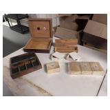 Lot: 9 various Custom Wood Storage Boxes