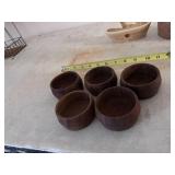 Set 5 Quality Wood Bowls Danmark