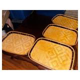 4 Wood serving trays