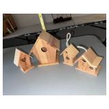 4 new Wood Bird Houses