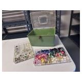 Vintage Sewing Box FULL of Vintage Buttons