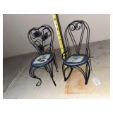 2 miniature home decor doll chairs