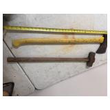 Large Sledge Hammer & Long Handle Ax
