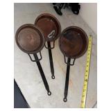 3 copper pots