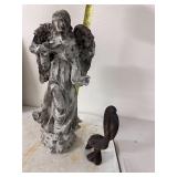 Old World Patina Painted Angel Statue Pelican Tuca