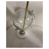 Large Glass Globe on Marble Stand