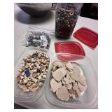 HUGE Lot Crafting supplies: wood spools beads more