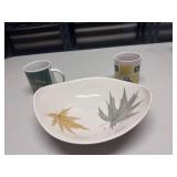 Vintage Serving Bowl & 2 John Deere Mugs