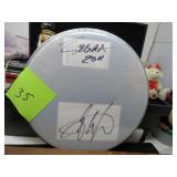 GUY GELSO INSCRIBED DRUM HEAD 10 1/2