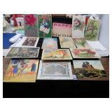 STACK OF VINTAGE POST CARDS  W 1 2 3 CENT STAMPS