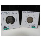 1953 & 1978 S  ROOSEVELT DIME