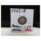 1905 S BARBER DIME