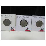 1940 1956 1959 JEFFERSON NICKEL