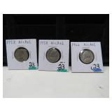 1948 /52 / 53  JEFFERSON NICKELS