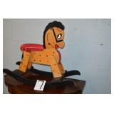 LOT CS 6 WOOD ROCKING HORSE  EXCELLENT