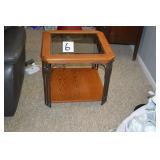 LOT 6 CS THREE PCS GLASS TOP  WROUGHT IRON OAK  TE