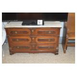 LOT 4 CS ANTIQUE MARBLE TOP THREE DRAWER CHEST