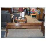LOT2 CS VERY ORNATE BENCH OAK