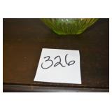 LOT CS 326 GREEN DEPRESSION GLASS BOWL RIBBED EDG