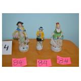 LOT CS  84 THREE BONE CHINA  FIGURINES MAN & WIFE