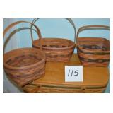 LOT 115  THREE LONABERGER BASKETS JW COLLECTION  0