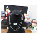LOT G 362 SILVER BLACK ONX NECKLACE