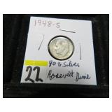 LOT FT 22  1948  S ROOSEVELT DIME