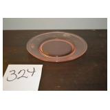 LOT 324 PINK DEPRESSION FLOWER PATTERN