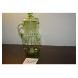 LOTCS 334 LANCASTER GLASS GREEN DEPRESSION  PICTUE