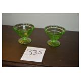 LOT CS 335 PAIR URAIUM SHERBERTS GREEN DEPRESSION