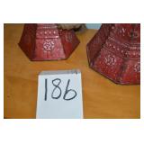 LOT CS 186  LARGE PAIR OF TIN PAINTED HOLIDAY BELL